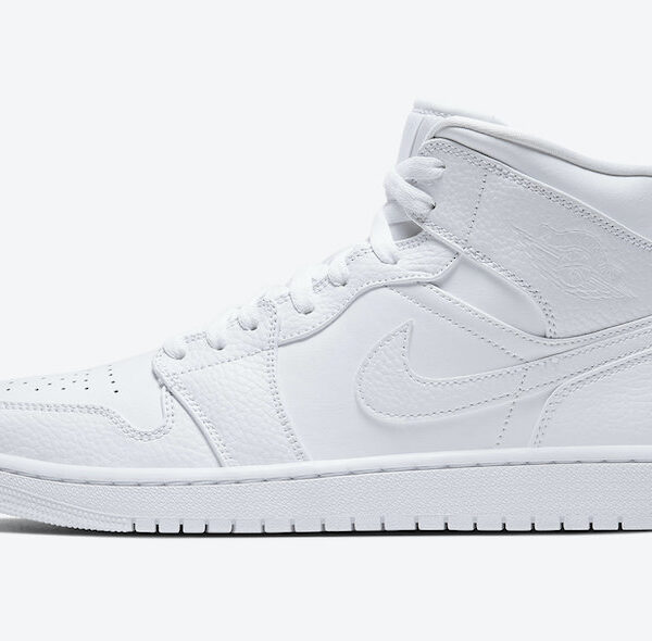 نایک ایرجردن 1 مید تریپل سفید Air Jordan 1 Mid Triple White