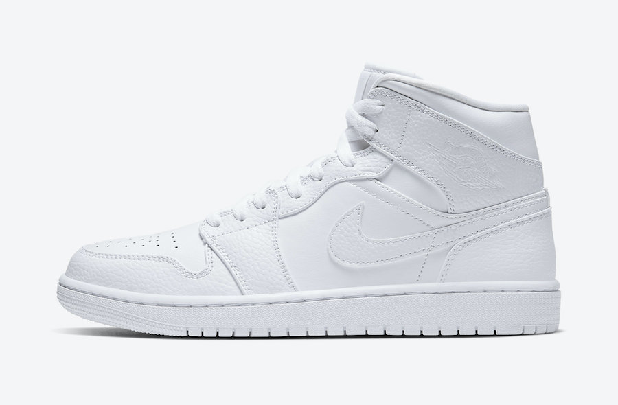 نایک ایرجردن 1 مید تریپل سفید Air Jordan 1 Mid Triple White