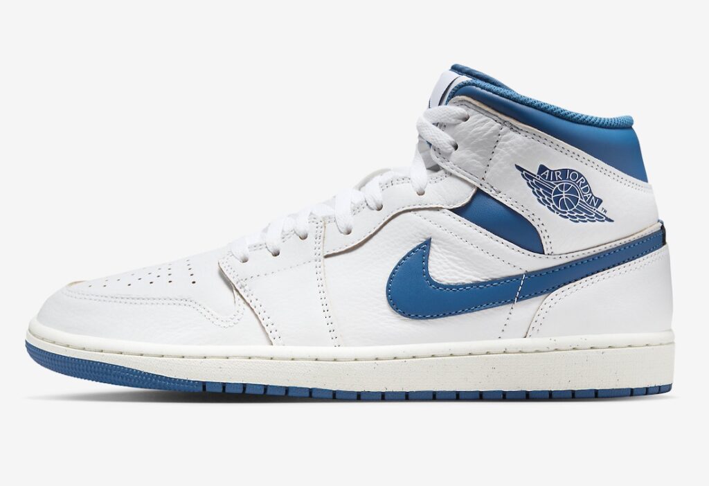 نایک ایرجردن 1 مید وایت اینداستریال بلو Air Jordan 1 Mid White Industrial Blue