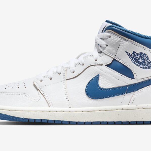 نایک ایرجردن 1 مید وایت اینداستریال بلو Air Jordan 1 Mid White Industrial Blue