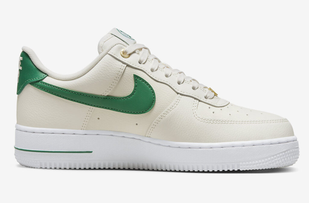 نایک ایرفورس 1 سیل وایت متالیک گولد Nike Air Force 1 Sail Malachite White Metallic Gold