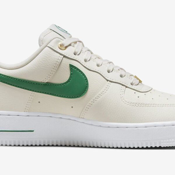 نایک ایرفورس 1 سیل وایت متالیک گولد Nike Air Force 1 Sail Malachite White Metallic Gold