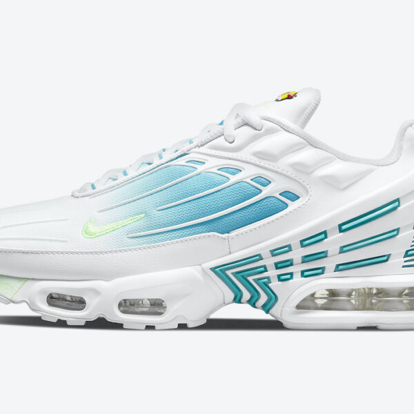 نایک ایرمکس پلاس 3 سفید آبی ولت Nike Air Max Plus 3 White Blue Volt