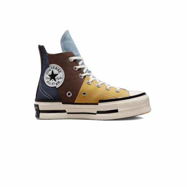 کتونی آل استار کانورس پلاس زرد قهوه ای آبی Converse Chuck 70 Plus Yellow Brown Blue