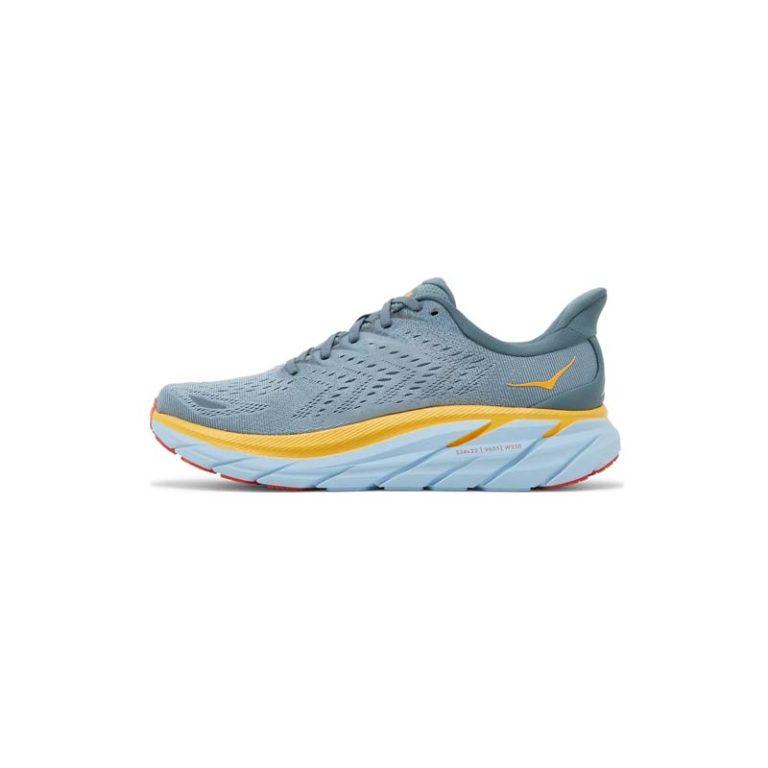 کتونی رانینگ هوکا کلیفتن 8 طوسی آبی زرد Hoka Clifton 8 Goblin Blue Mountain Spring