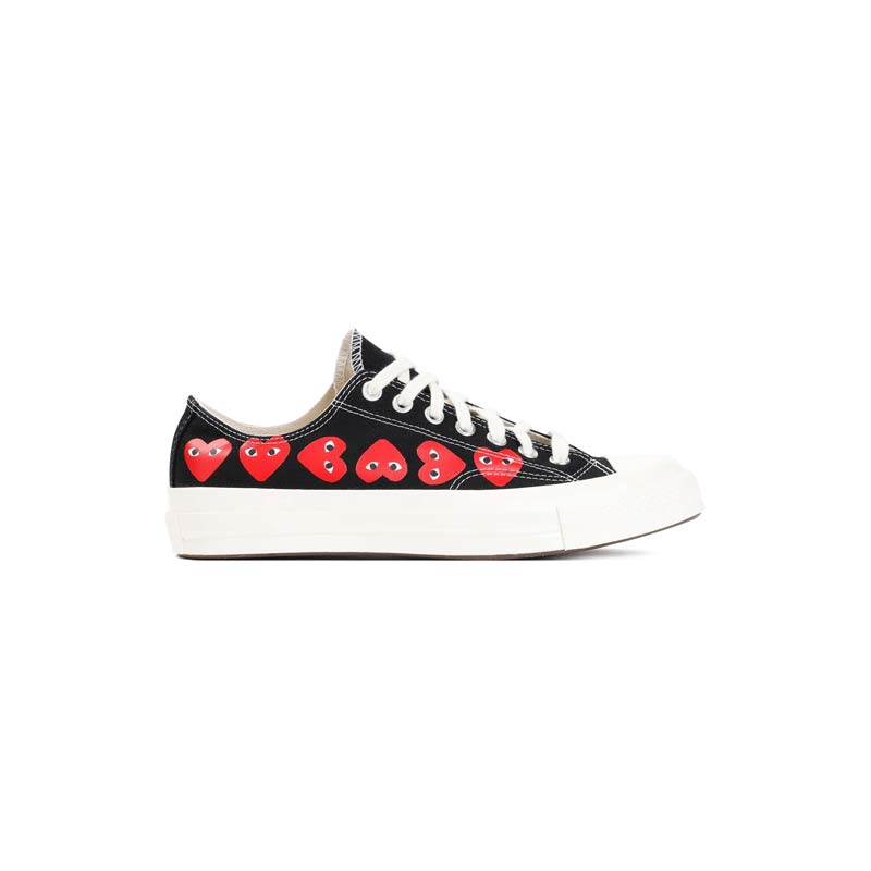 کتونی کانورس آل استار مشکی ساق کوتاه مولتی پلی Converse Play Multi Hearts 1970s black low