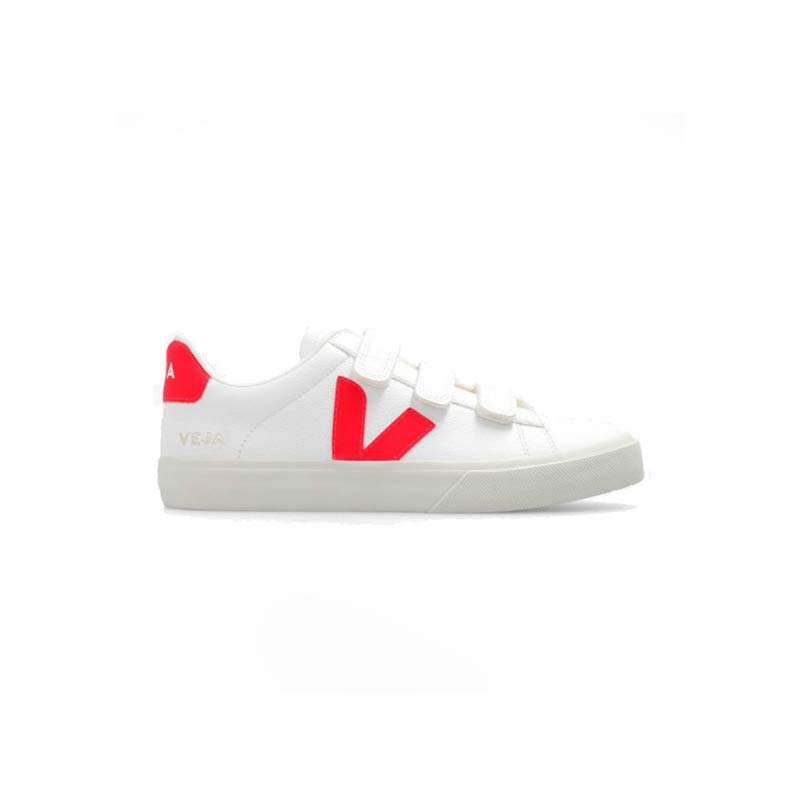 کتونی وجا رسیف چسبی سفید قرمز Veja Recife Chromefree Leather White Red