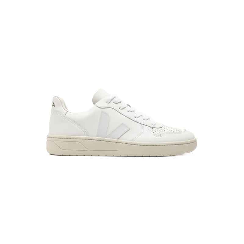 کتونی کژوال وجا وی10 سفید کرم Veja V-10 Leather White