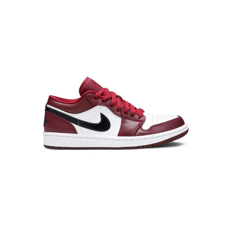 کتونی نایک ایرجردن 1 ساق کوتاه زرشکی سفید Nike Air Jordan 1 Low Noble Red