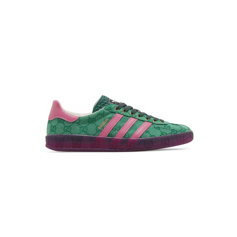 کتونى آدیداس گزل گوچی سبز صورتی Adidas Gazelle Gucci Green GG Monogram