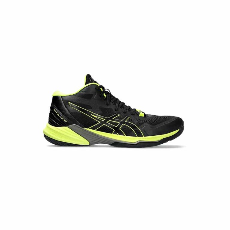 کتونی والیبال اسیکس اسکای الیت مشکی سبز فسفری Asics Sky Elite ff 2 Black Green